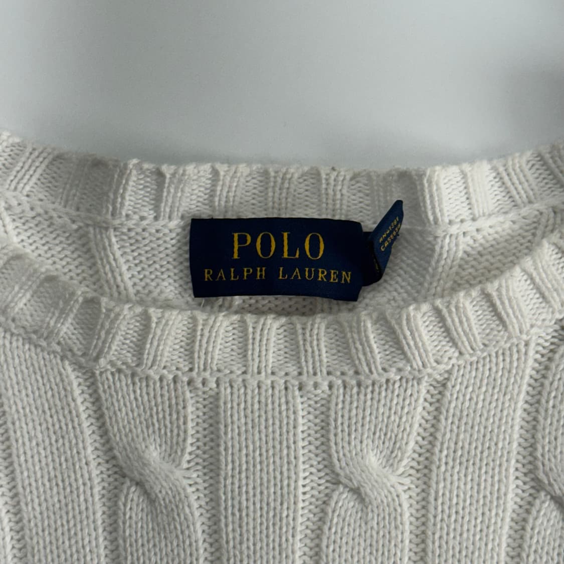 Polo 폴로 네이비 포니 화이트 케이블 니트  상품이미지6