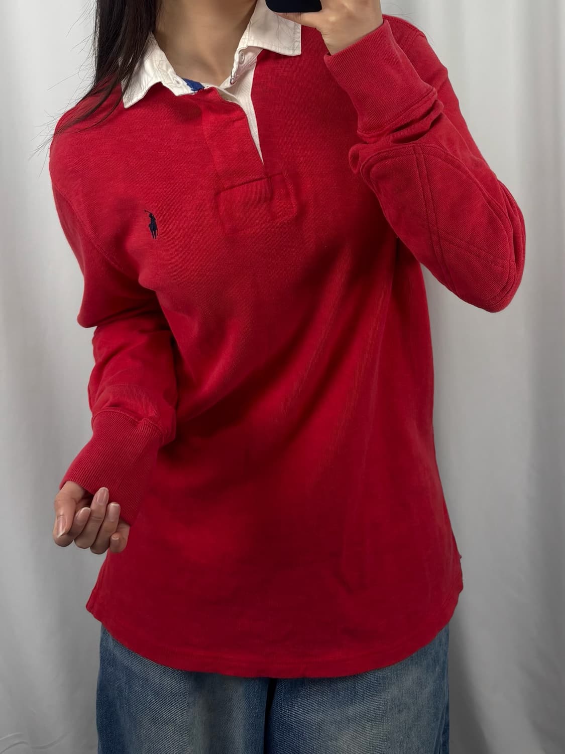 폴로 엘보우 패치 긴팔 럭비티 상품이미지3