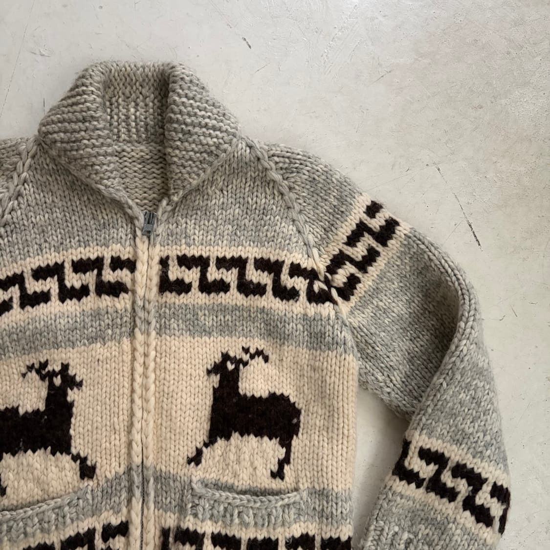 캐나다 빈티지 울 코위찬 집업 자켓 L 상품이미지2