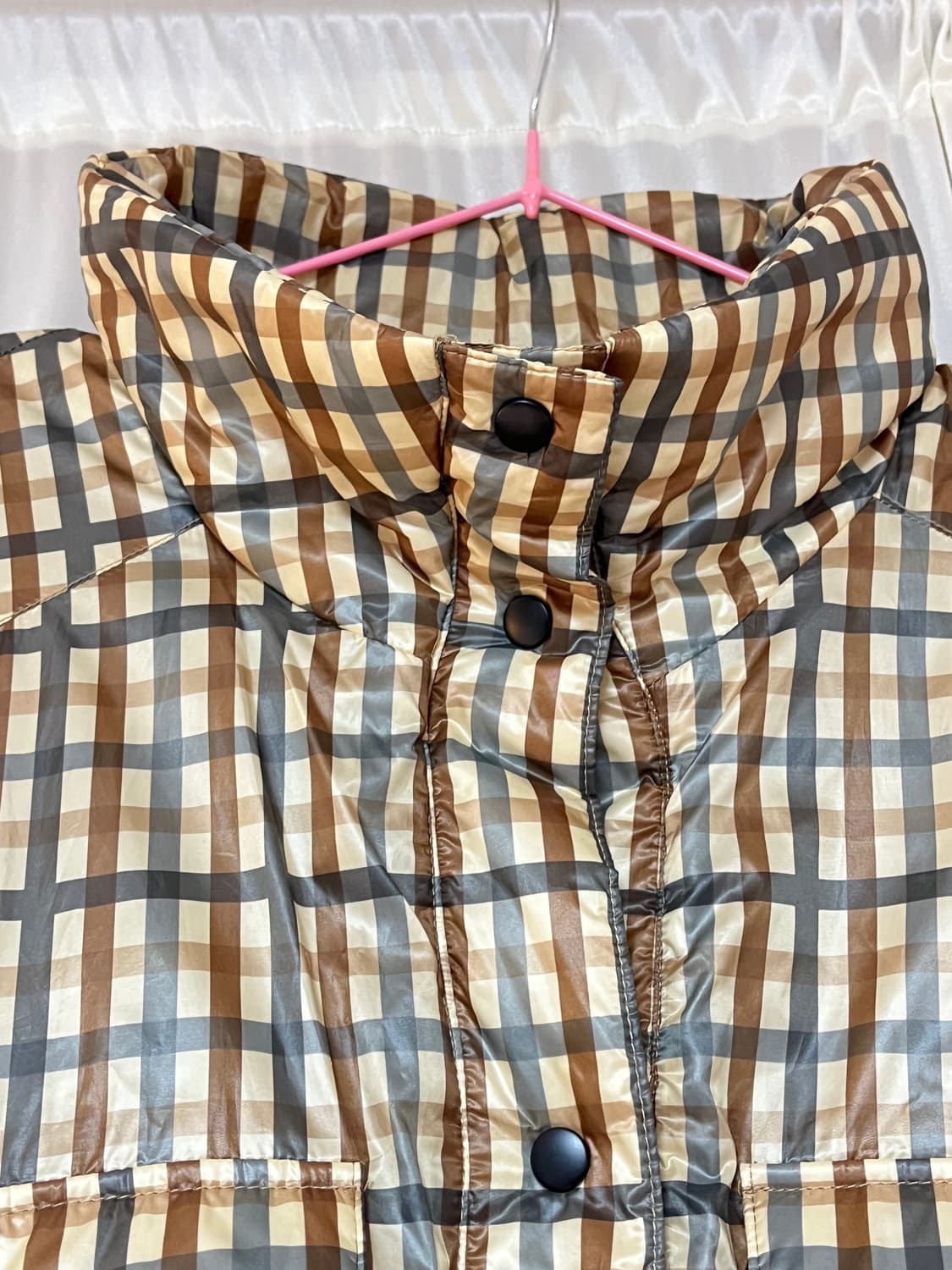 자라 체크 패턴 숏 패딩 점퍼 빈티지 상품이미지3