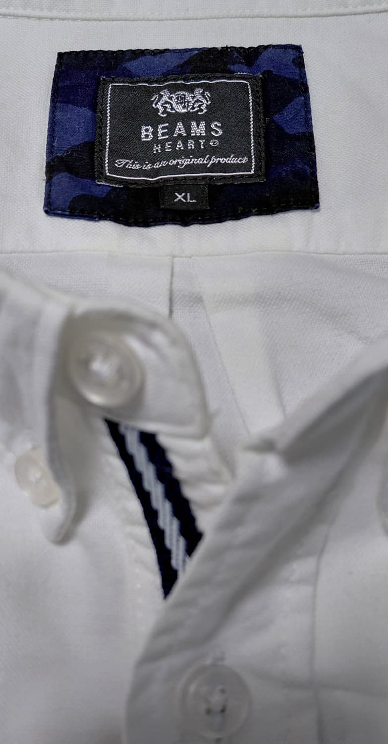 [XL] 빔즈 하트(BEAMS HEART) 사이드 스트라이프 배색 셔츠 상품이미지4