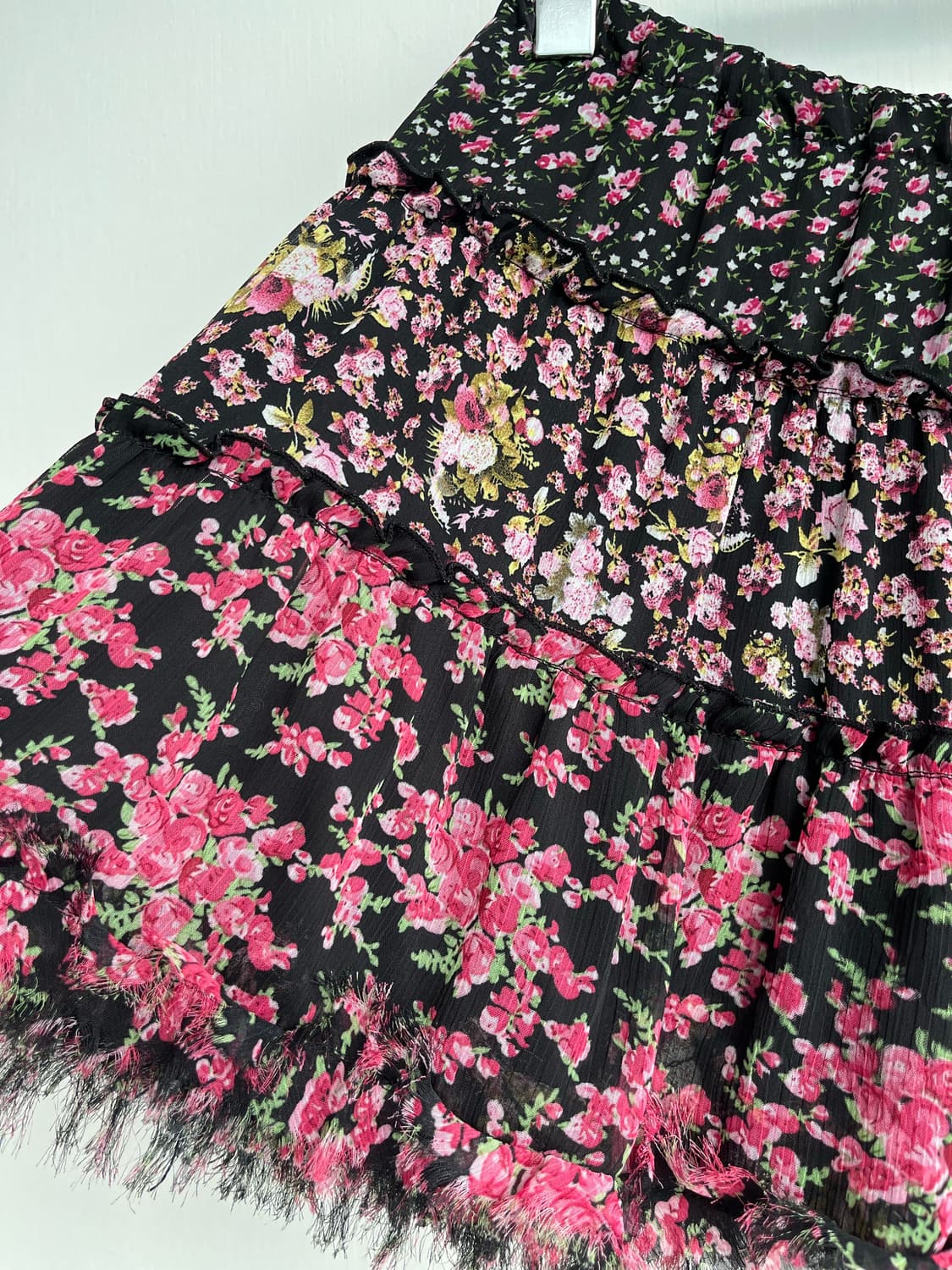 플라워 패턴 티어드 미니 스커트 상품이미지3