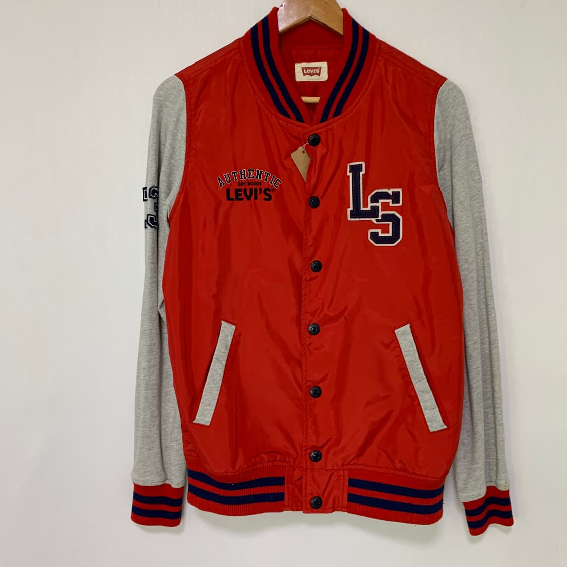 리바이스 키즈 레드 그레이 스타디움 자켓 바시티 야구점퍼 여성 상품이미지2