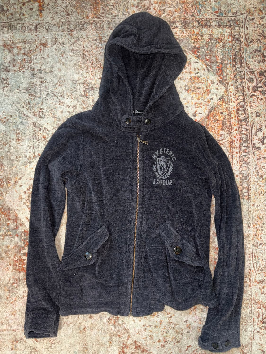 Hysteric glamour navy hoodie zipup 상품이미지1