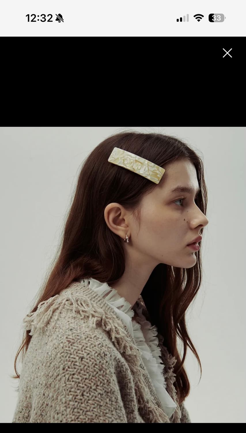 시눈 로고 헤어 클립 마블 아이보리 헤어핀 marble hairclip 상품이미지2