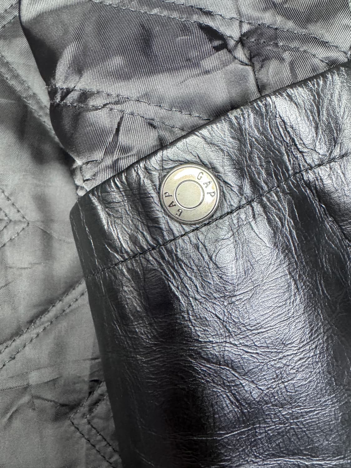 빈티지 90s 갭 GAP 올드갭 집업 레더 자켓 블랙 XL 상품이미지5