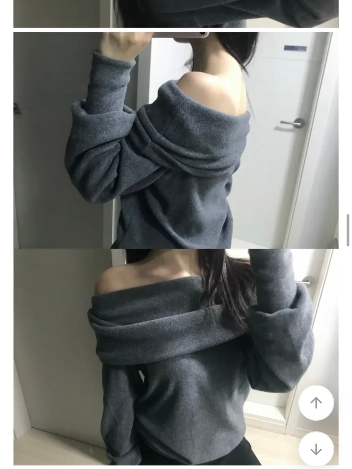 플리스 오프숄더 스웻셔츠 상품이미지3