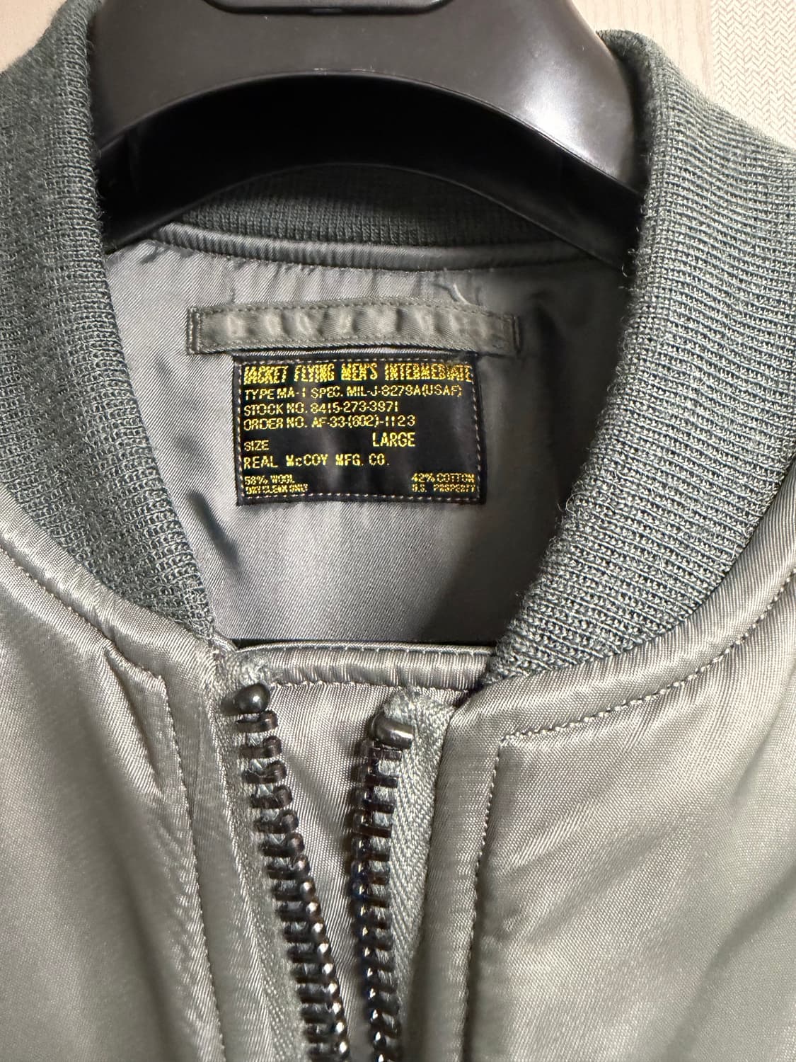 리얼맥코이 ma-1 MJ25113 세이지그린 상품이미지3