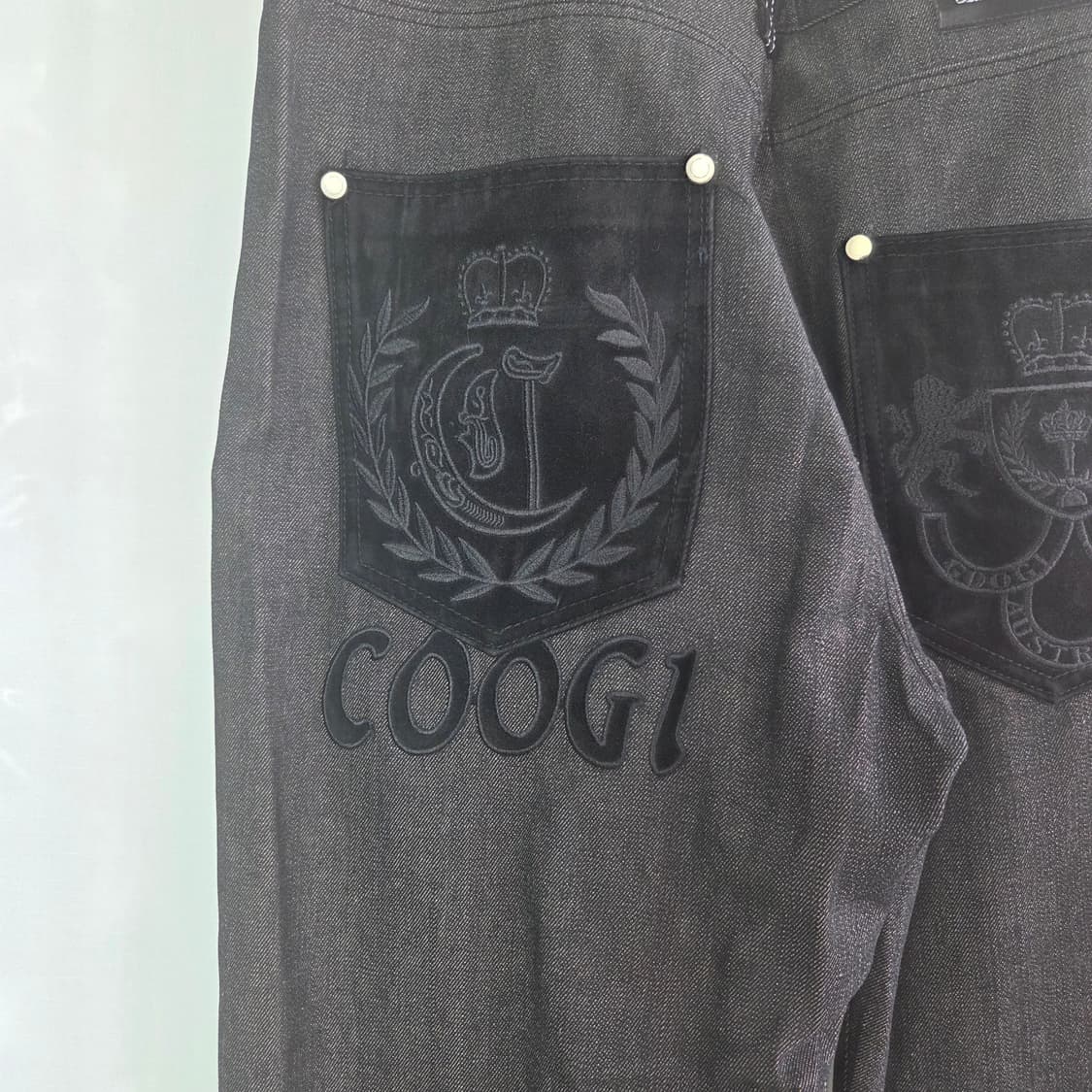 [COOGI] 쿠지 블랙 와이드 데님팬츠 40 상품이미지4