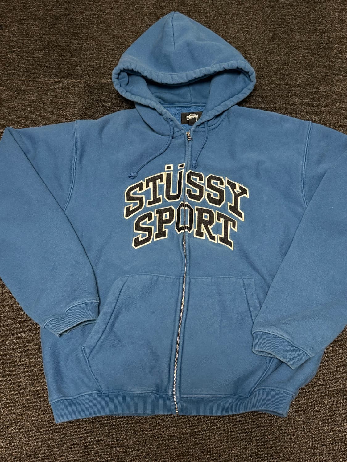 [XL] 스투시 스포츠 후드 집업 워시드 블루 상품이미지1