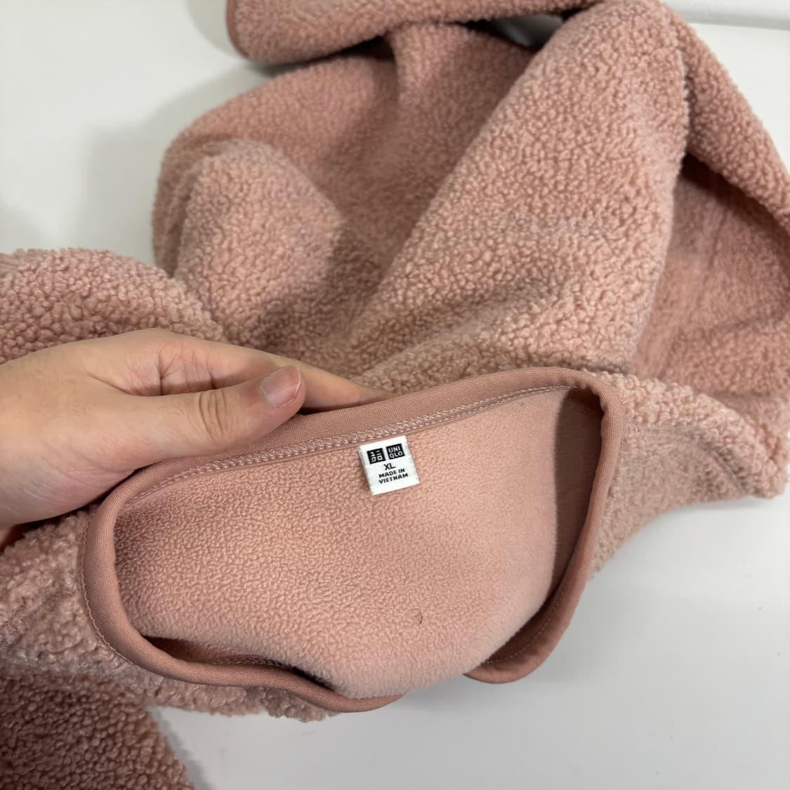 우먼XL 유니클로 파스텔핑크 오버핏 플리스자켓 상품이미지3