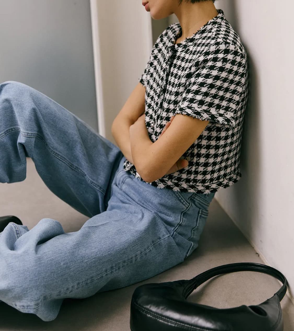 오뮤 MIU 체크 크롭 자켓 상품이미지5