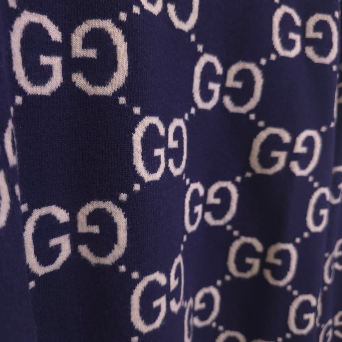 [중고/정품] 구찌 GG 울 자카드 니트 네이비 S 상품이미지4