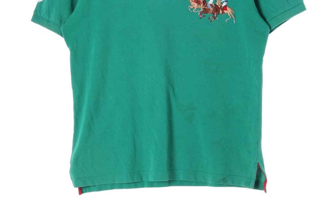 폴로 랄프로렌 트리플 포니 자수 그린 반팔 카라티 M 상품이미지4