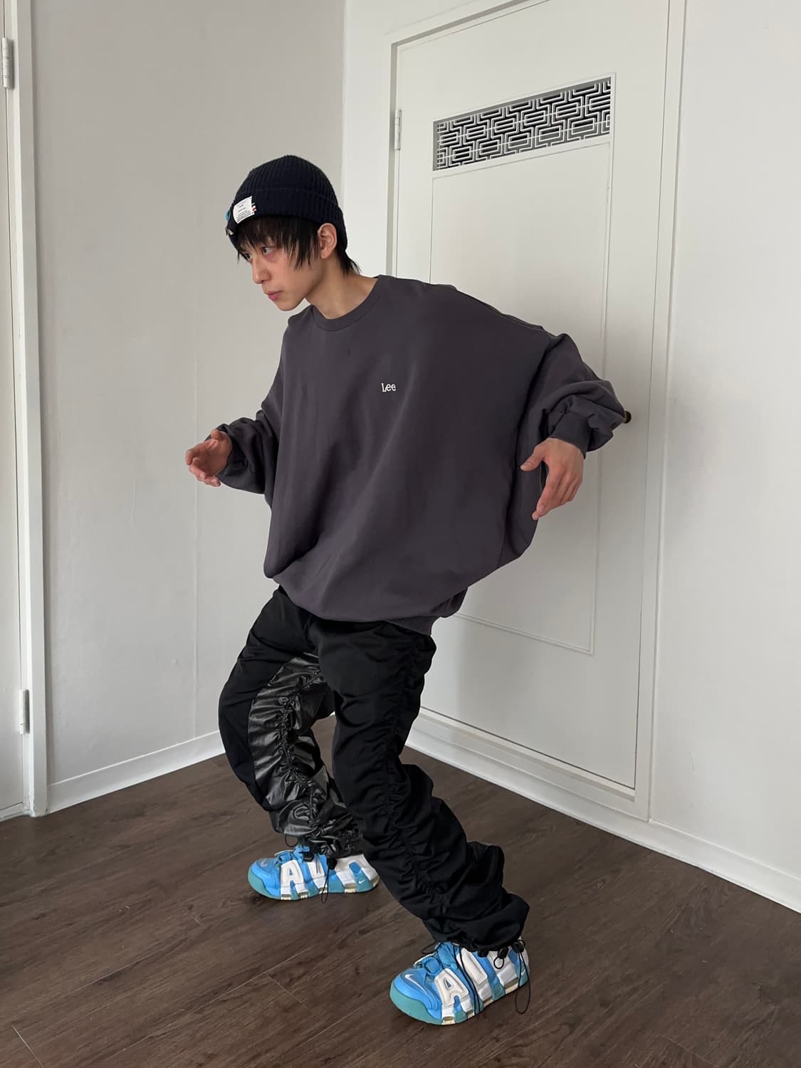 실버 코티드 셔링 & 스트링 팬츠 상품이미지4