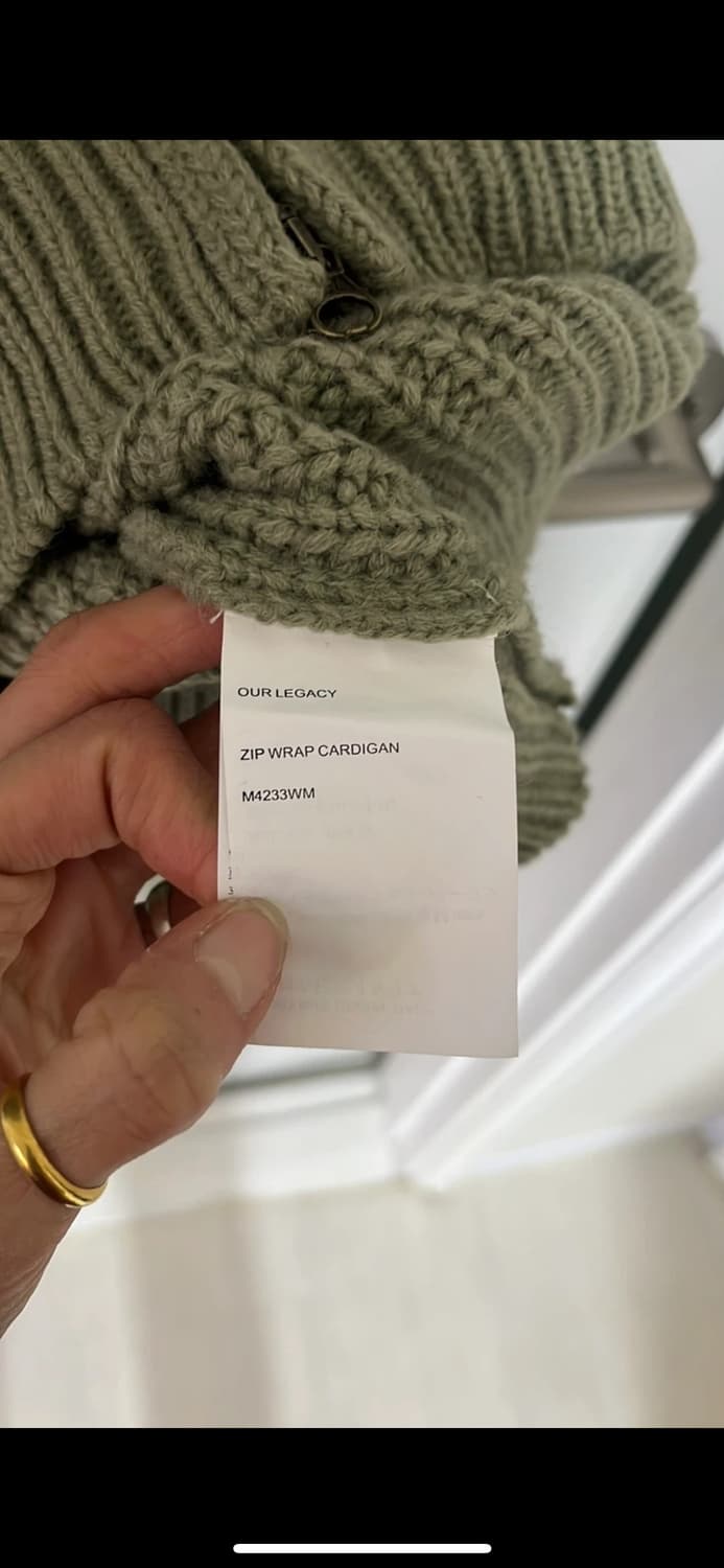 Our Legacy 집업가디건 올리브 105-110사이즈정품 상품이미지3