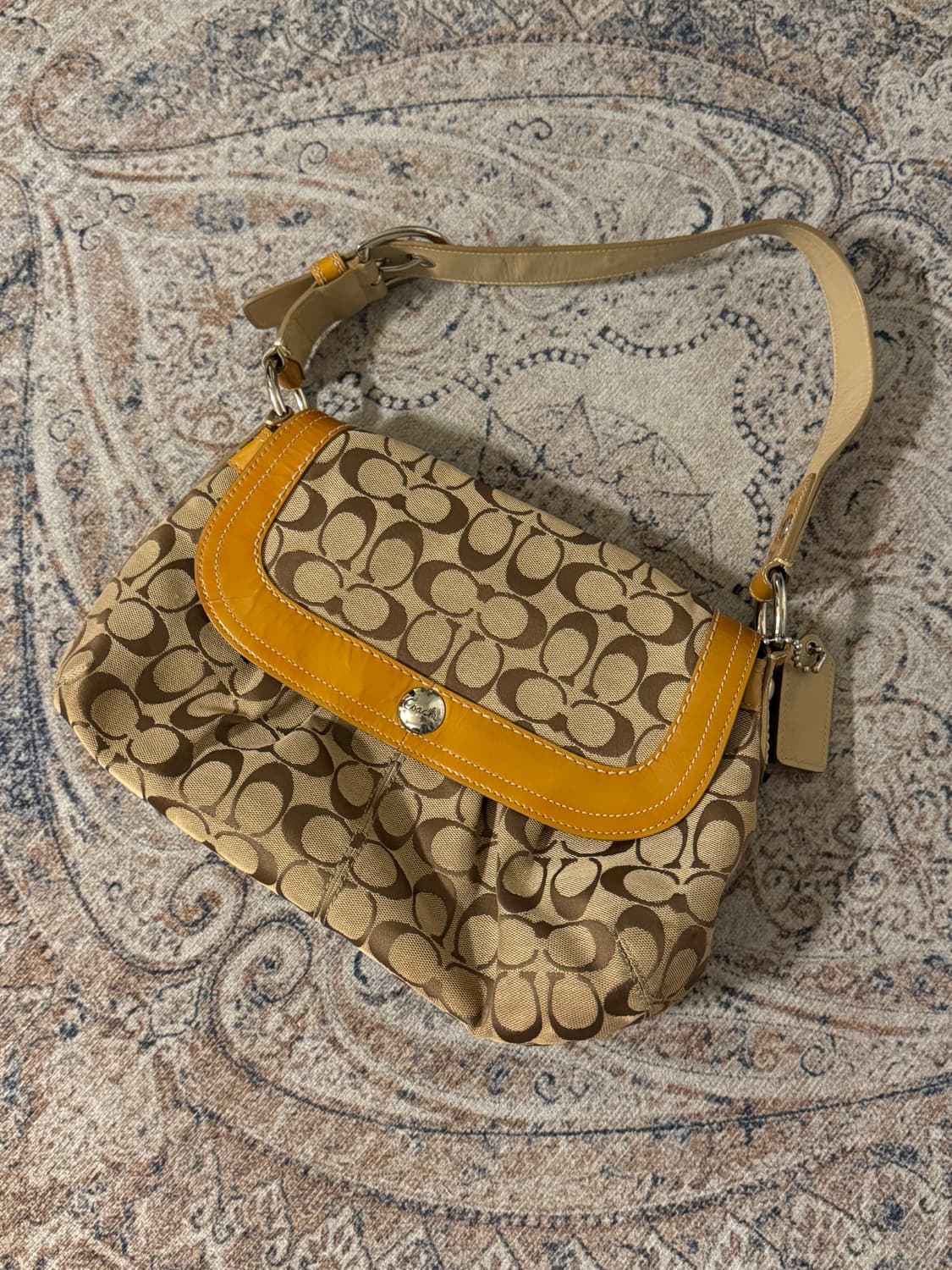 빈티지 코치 웨스턴 카멜 숄더백 상품이미지1