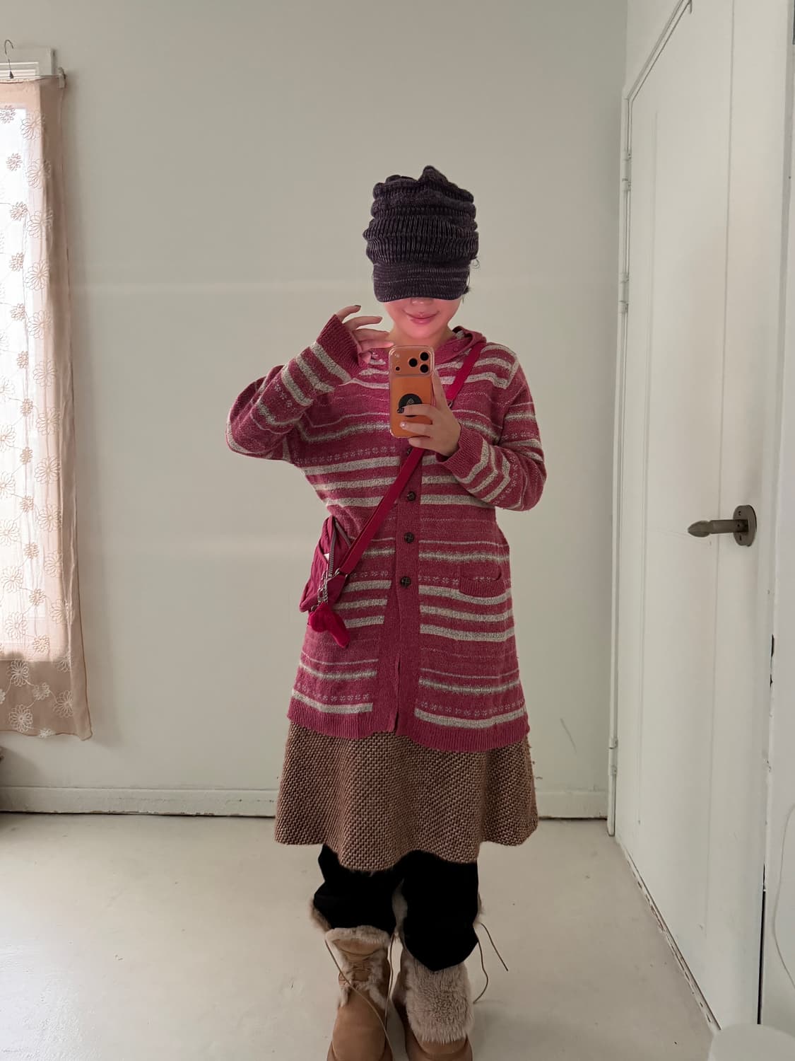 일본빈티지 모리 핑크 롱가디건 상품이미지2