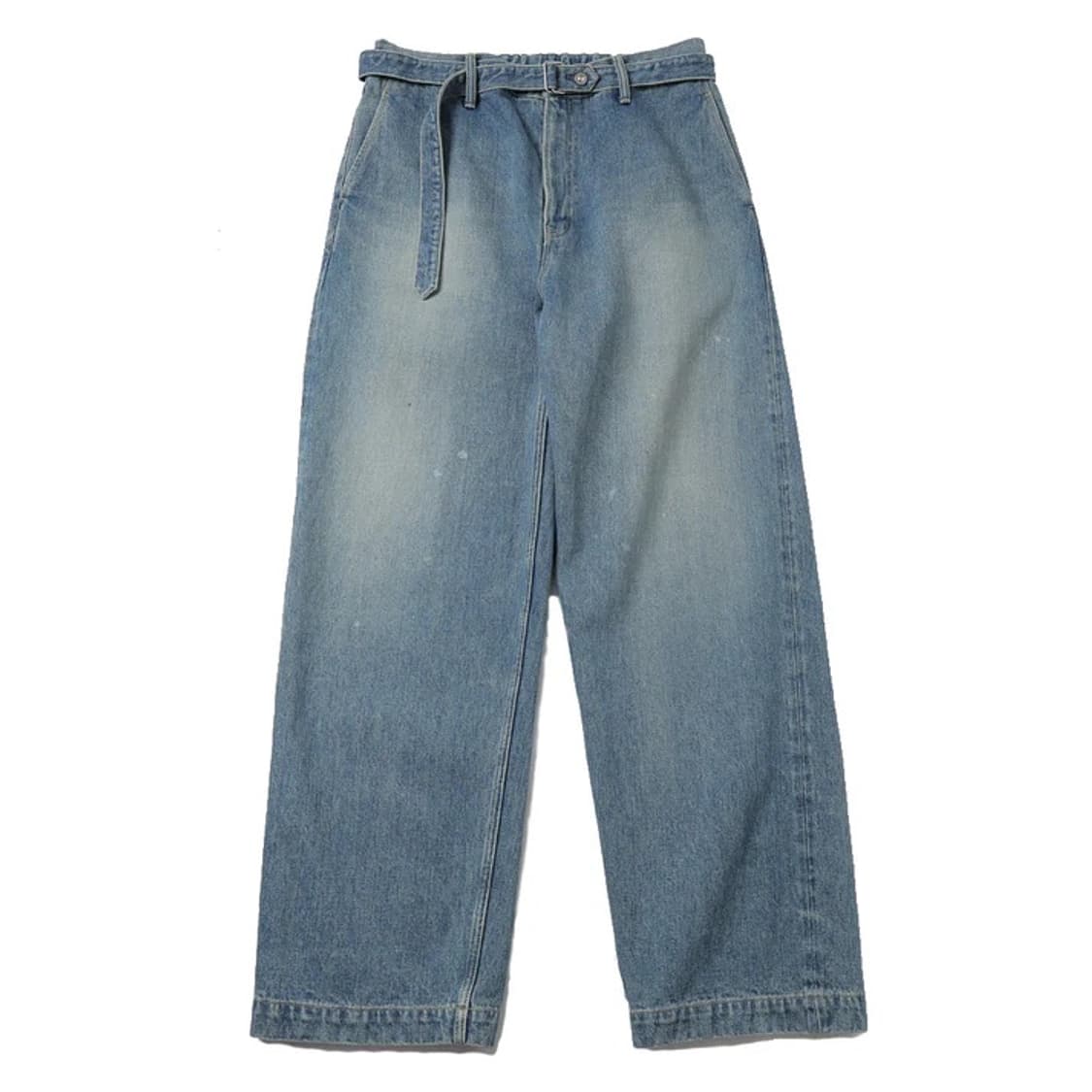 Yoko Sakamoto 요코 사카모토- 벨티드 트라우저 페이드 인디고 상품이미지1