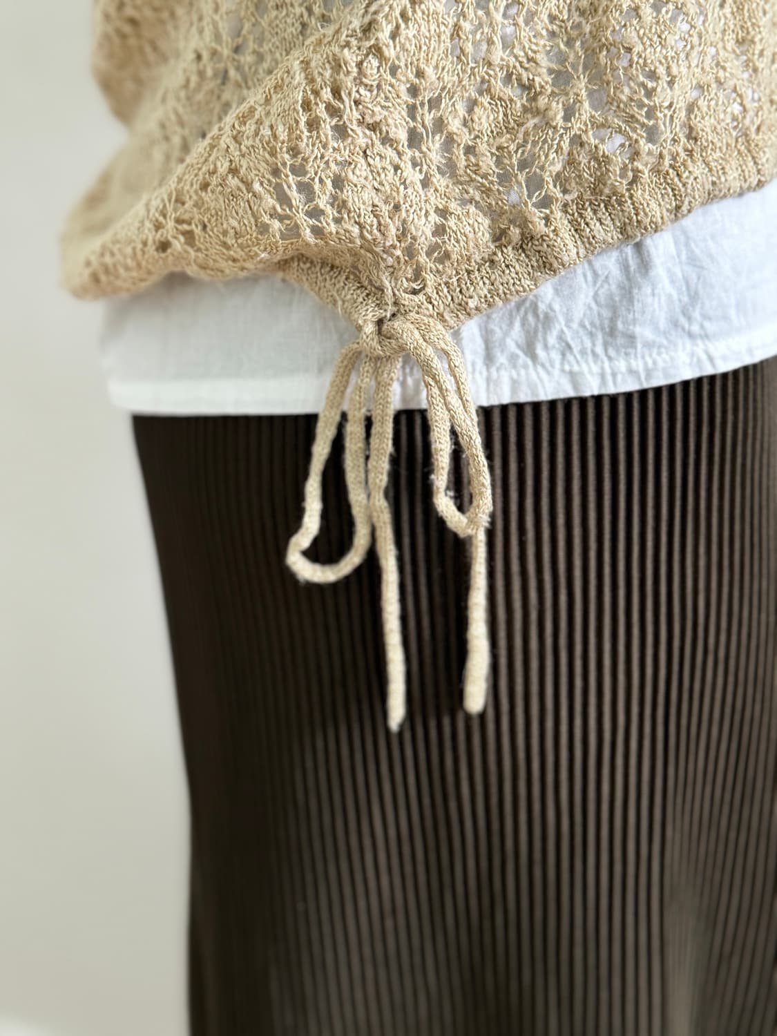Beige Lace Knit Vest 상품이미지8