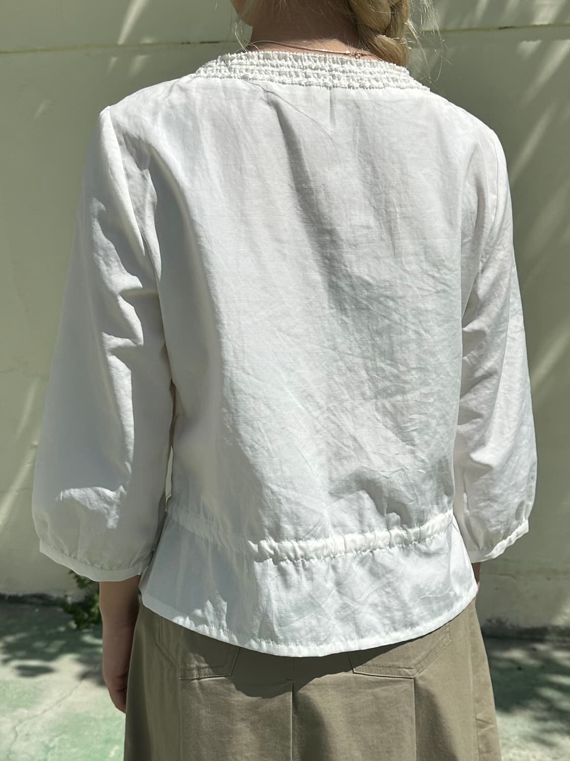 아이보리 레이스 프릴 블라우스 상품이미지5