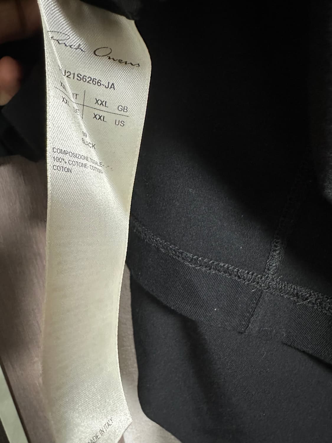 릭오웬스 남성 블랙 롱슬리브 XXL 상품이미지3