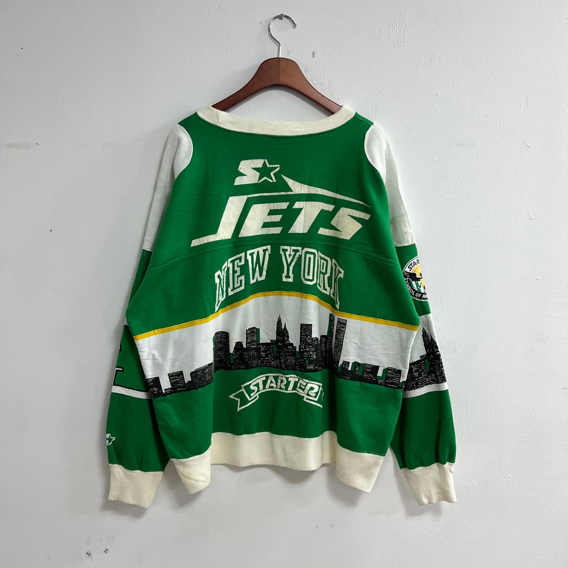 빈티지 스타터 NFL Jets 맨투맨 그린 뉴욕 스카이라인 상품이미지7