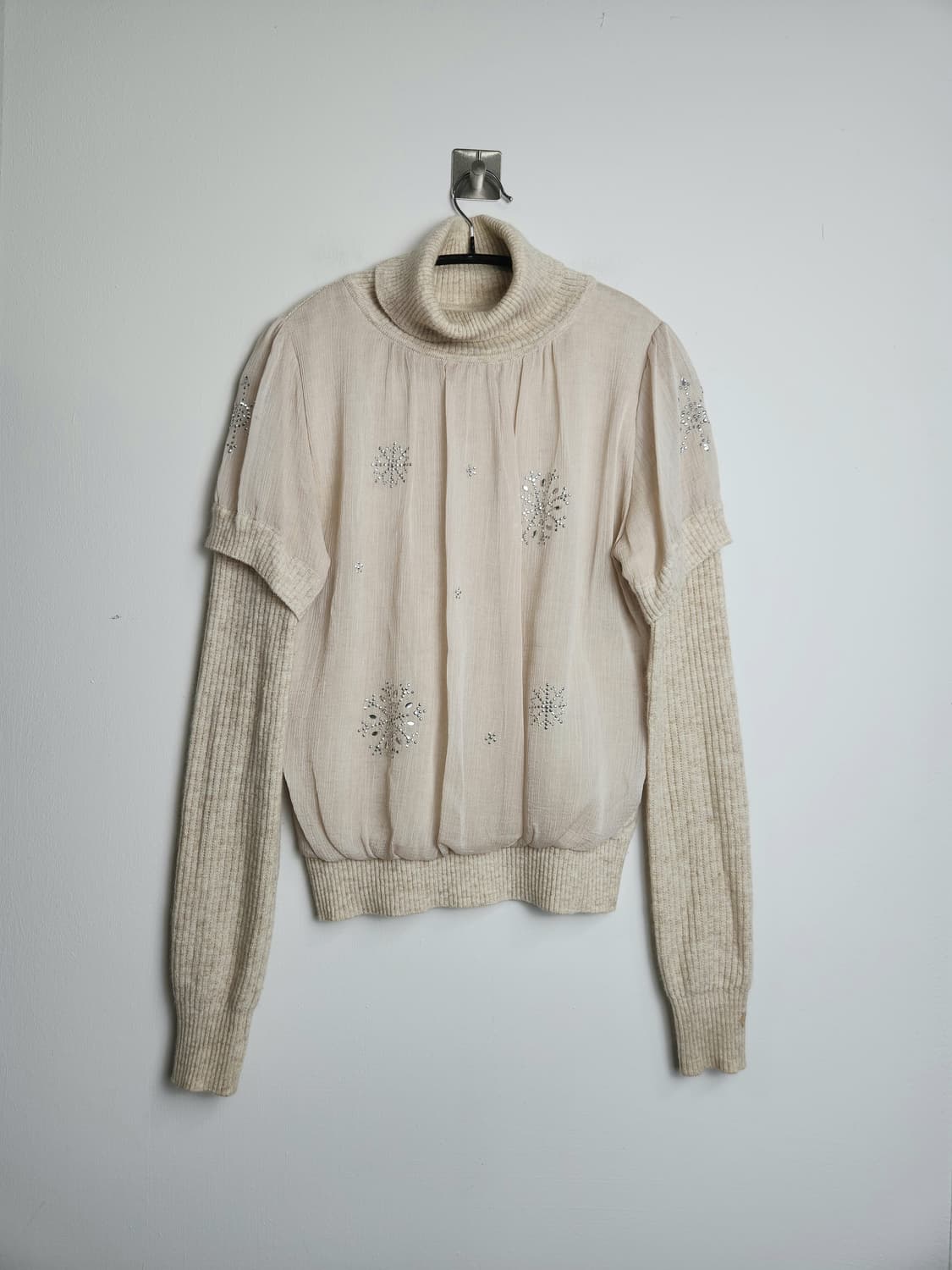 눈꽃 레이어드 니트탑 상품이미지5