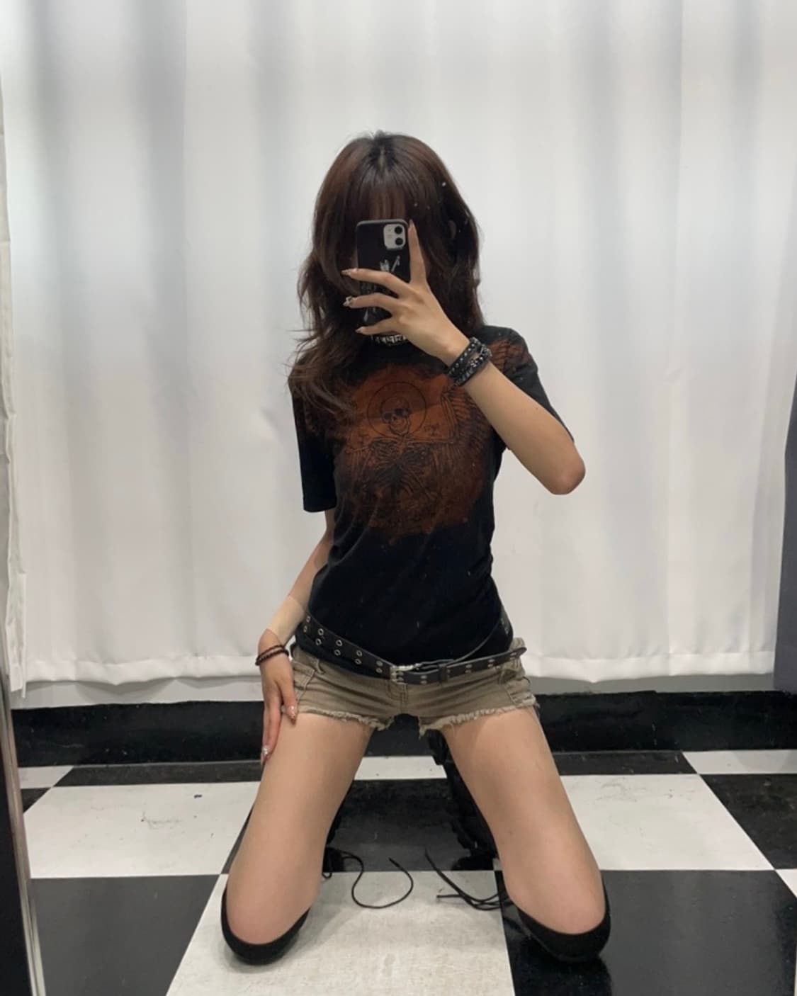 🎸블랙 스컬 프린팅 티셔츠🎸 상품이미지3