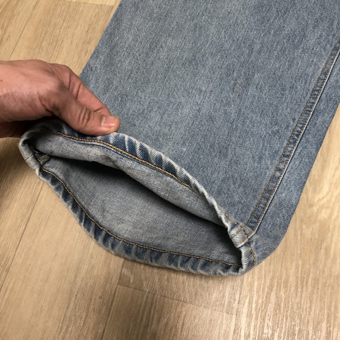 (31) 유스 Youth 스트럭쳐 와이드 투턱 데님 라이트 블루 상품이미지2