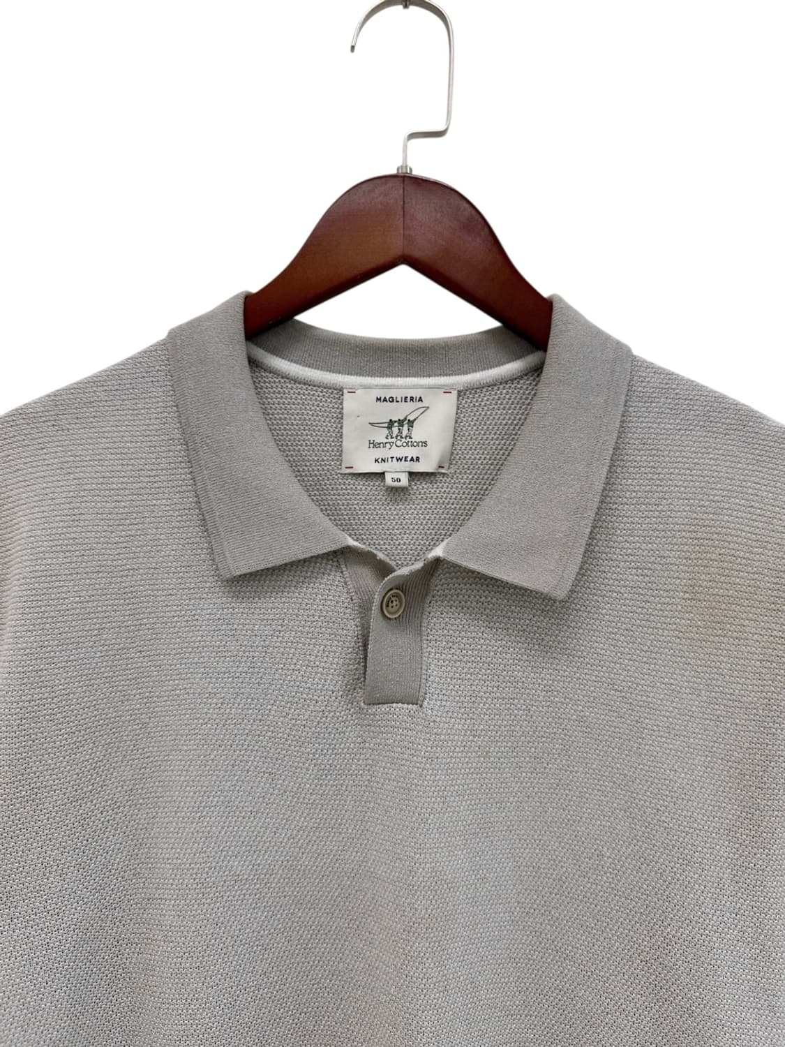 헨리코튼 니트 반팔 웜그레이 (50,XL)  상품이미지2