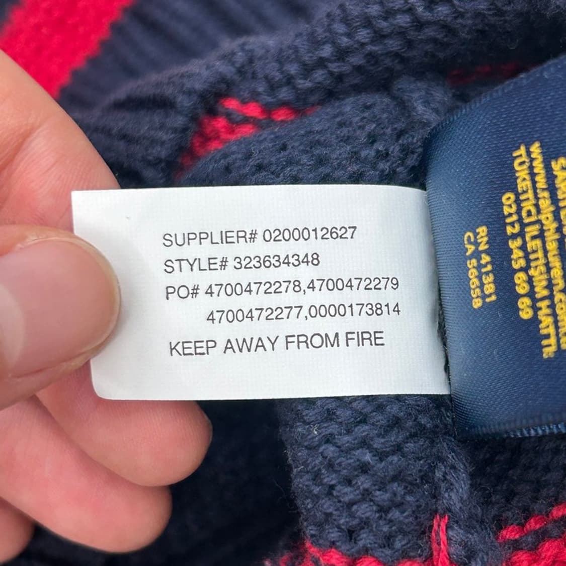 RALPH LAUREN 보이즈 네이비 레드 신형라벨 스프라이트 니트 L 상품이미지9