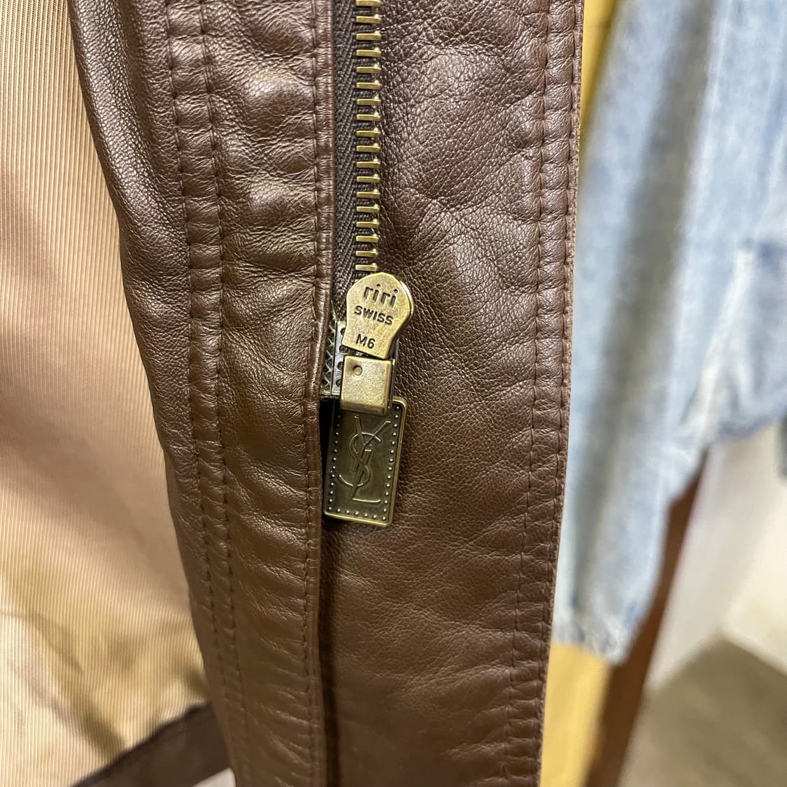 90's YSL 레더  카코트 상품이미지3