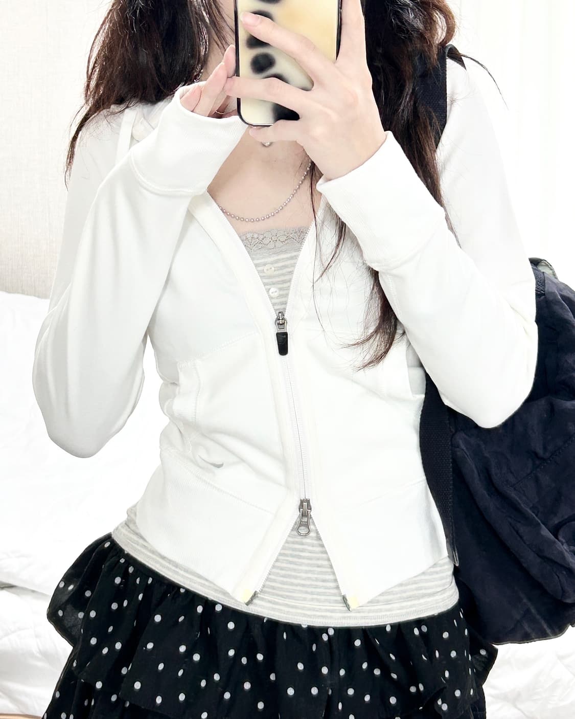 나이키 스우시 화이트 투웨이 후드집업 상품이미지3