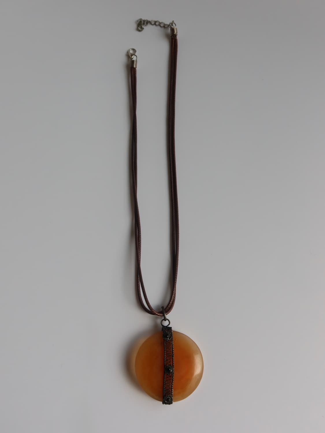 vintage amber glass pendant necklace 상품이미지3