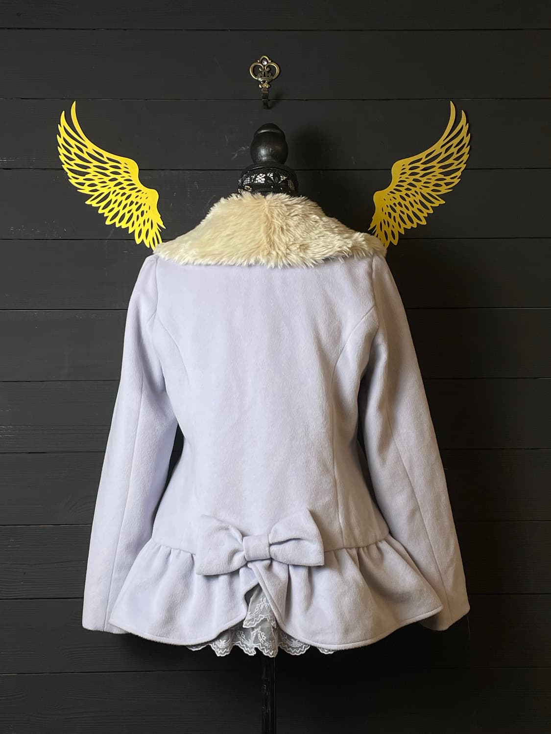 AXES FEMME 엑시즈팜 아이시블루 리본 레이스 퍼 코트 상품이미지6