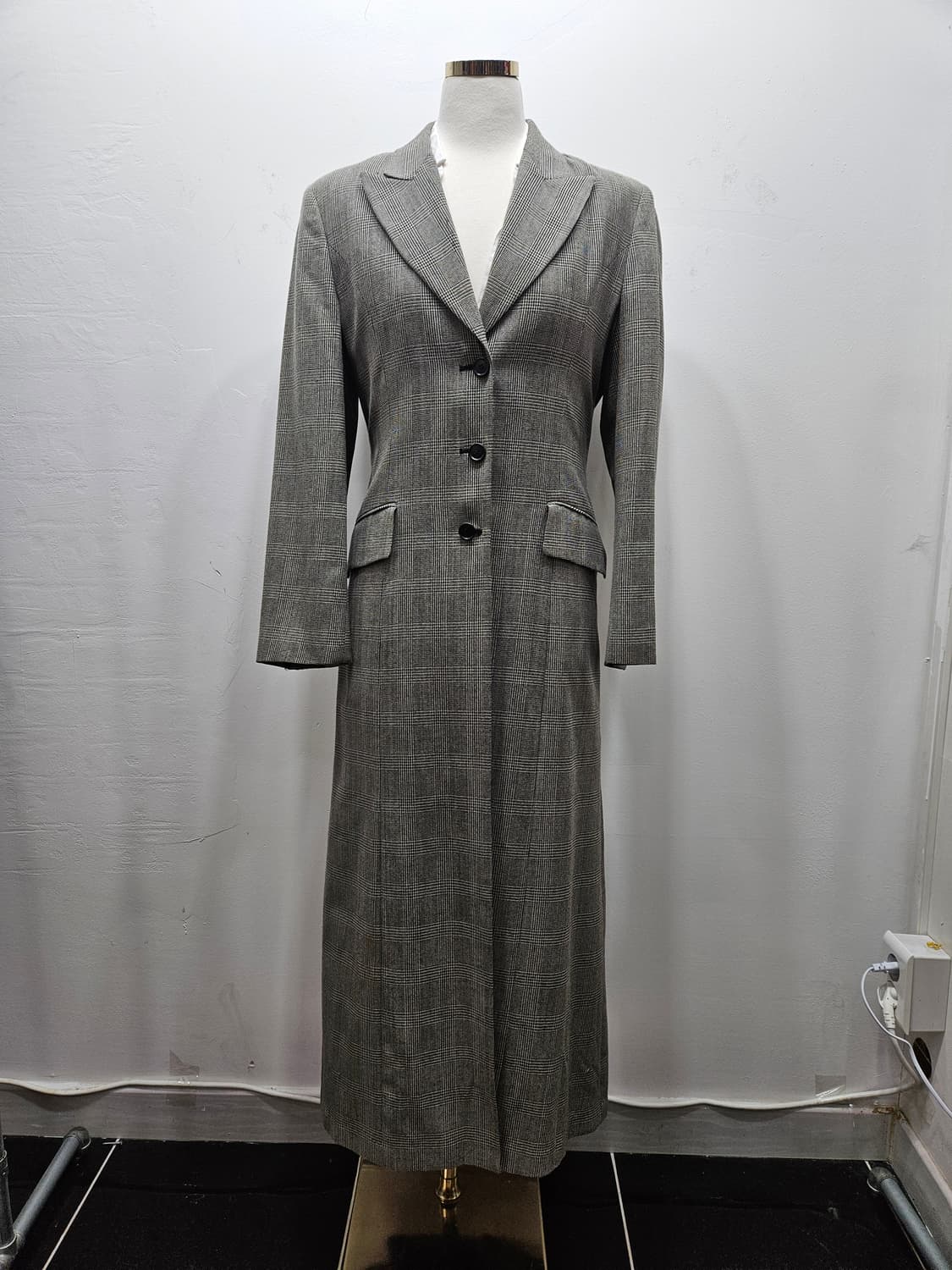 레노마(renoma) 체크 울 롱코트 38 상품이미지1