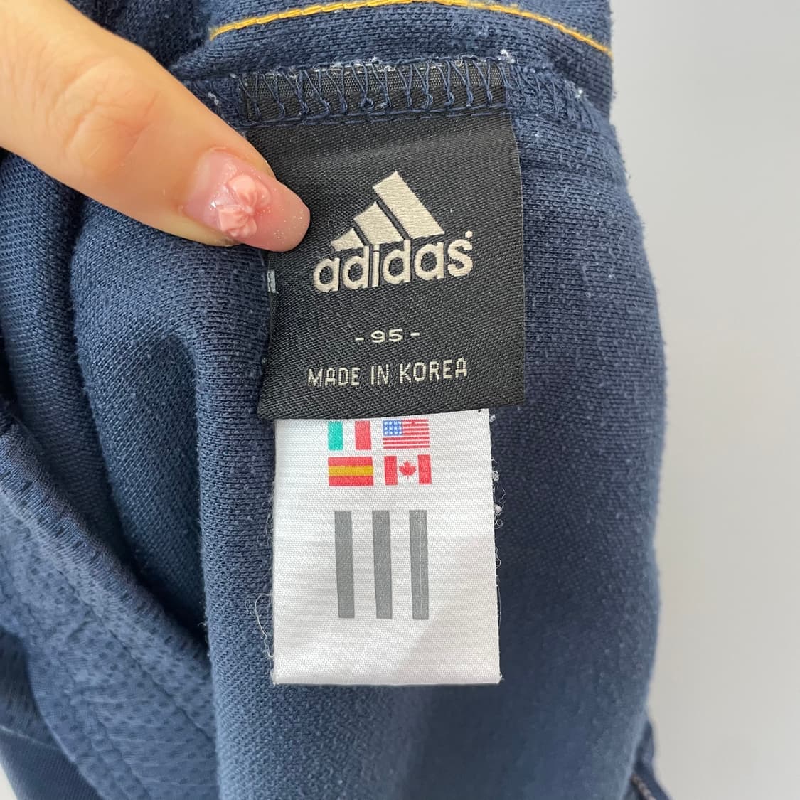 (밴딩) 아디다스 네이비옐로우 트레이닝 트랙 팬츠 95 상품이미지9