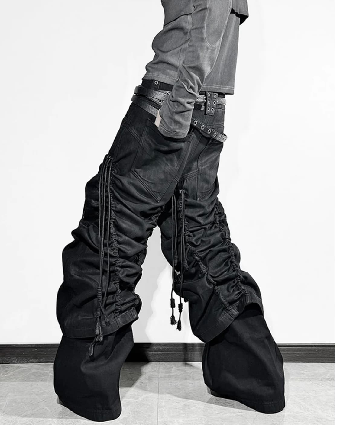 Waxed Draw String Baggy Pants 상품이미지3