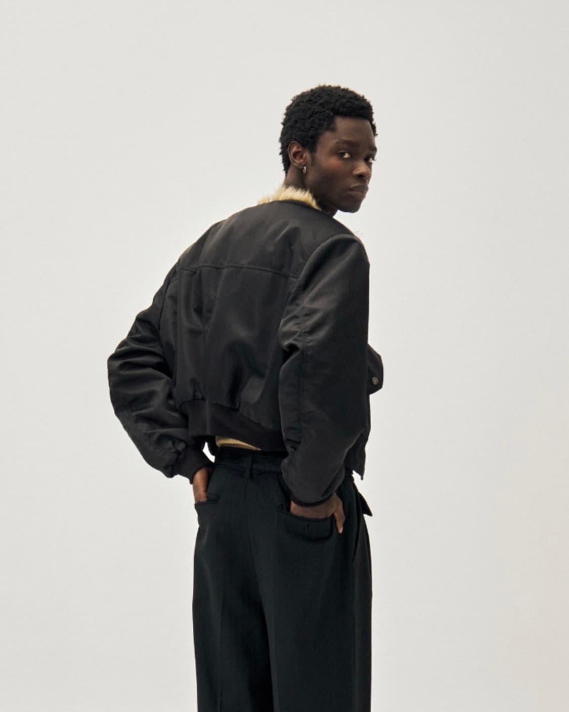 노이어 샤기 퍼 ma-1 크롭 자켓 마원 새상품 상품이미지8