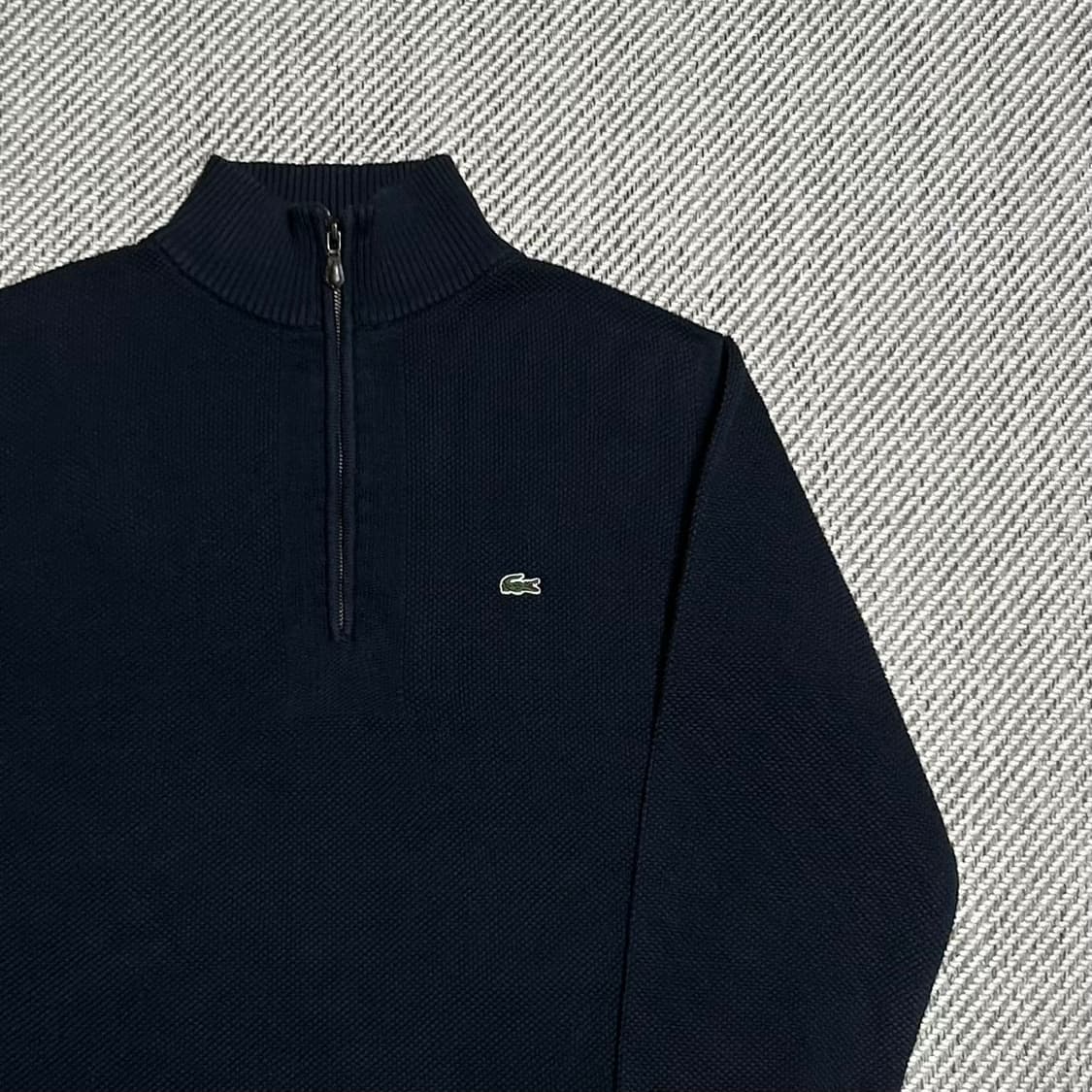 [XL] Lacoste 라코스테 네이비 하프 집업 코튼 맨투맨 상품이미지2