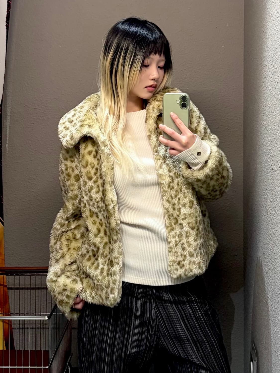 일본빈티지 레오파드 퍼자켓 상품이미지1