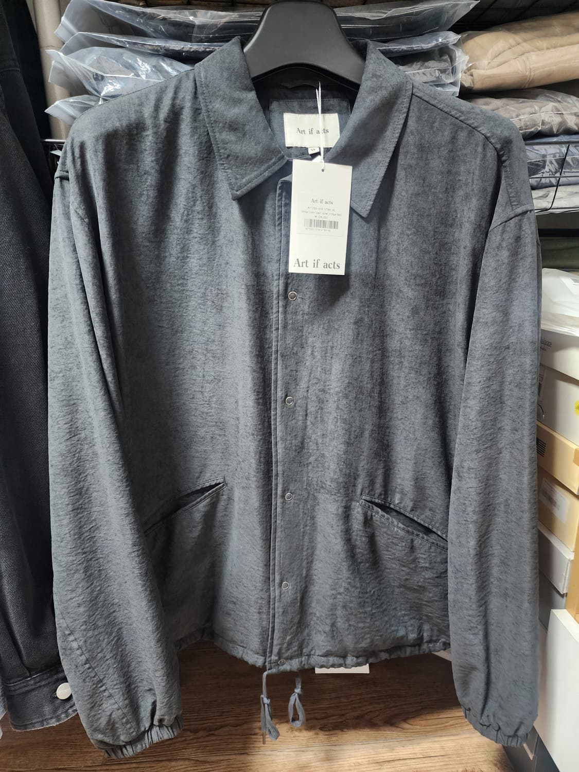 [XL][새상품] 아트이프액츠 빈티지 큐프라 코치 자켓 빈티지 블랙 상품이미지2