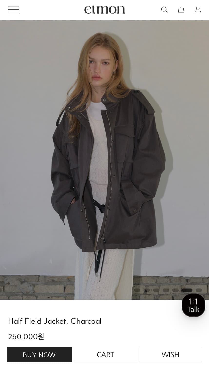 etmon Half Field Jacket, Charcoal 상품이미지1