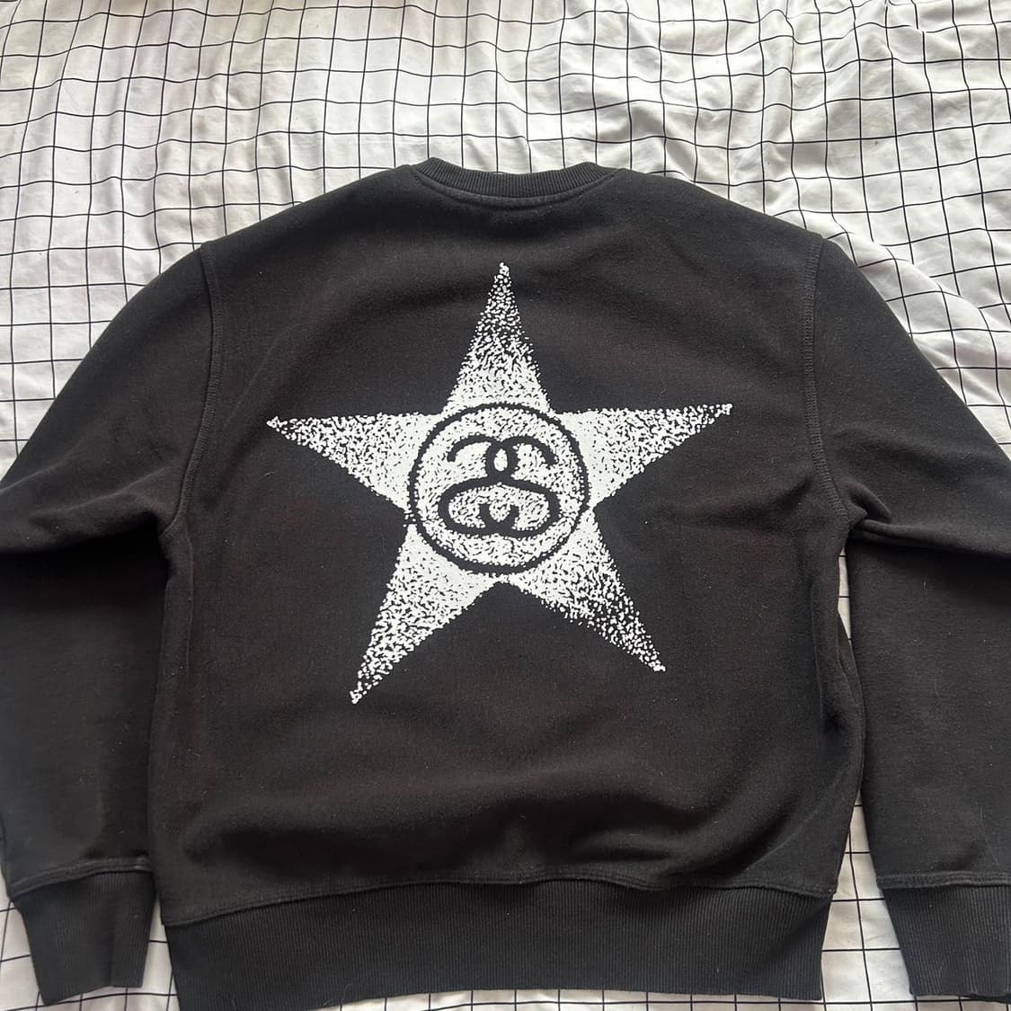 스투시 스타 로고 맨투맨 블랙 상품이미지2