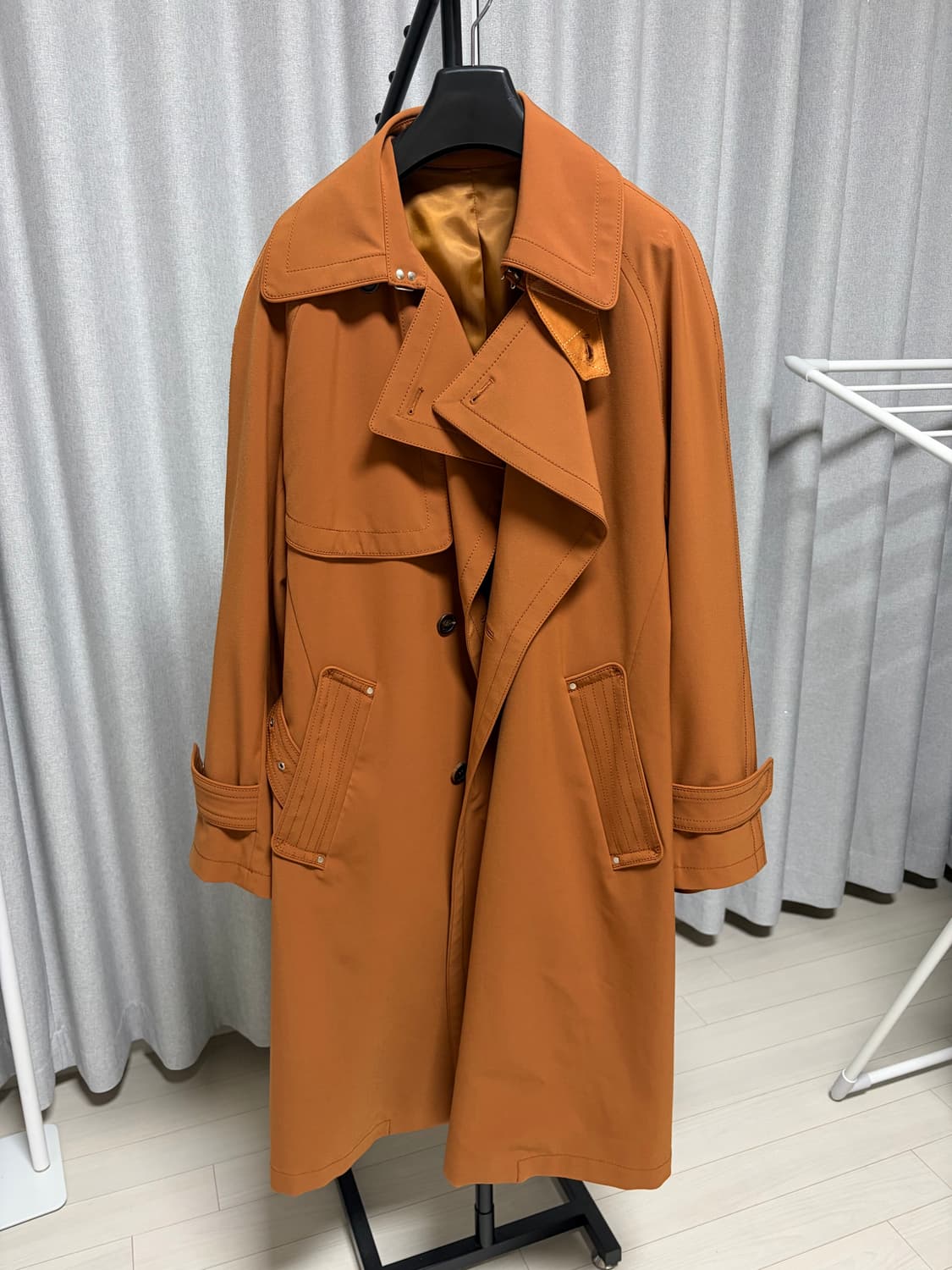 송지오 히든 트렌치코트 카멜 100(48) 상품이미지4