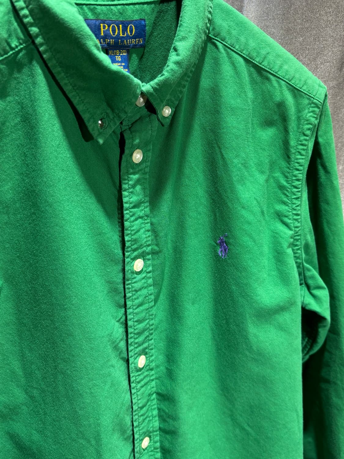 XL 폴로랄프로렌 우먼스 그린 코튼 셔츠 상품이미지4