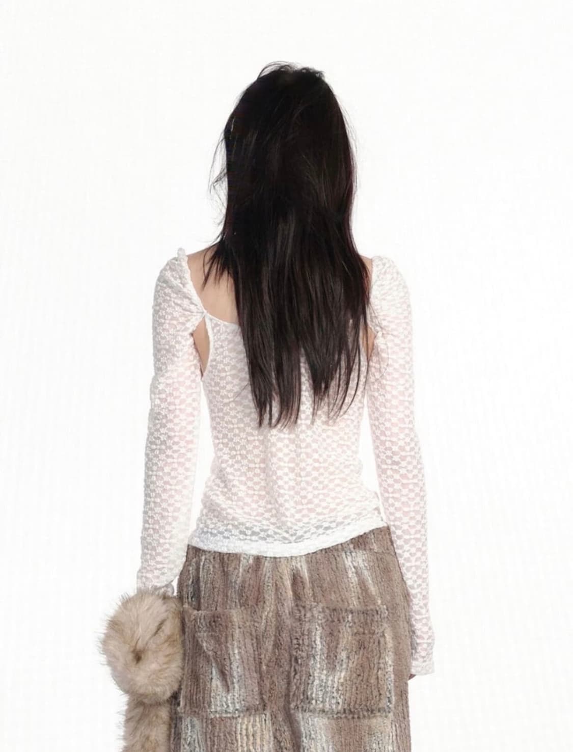 CERRIC 세릭 LACE UNDER CUT-OUT TOP IVORY 상품이미지2