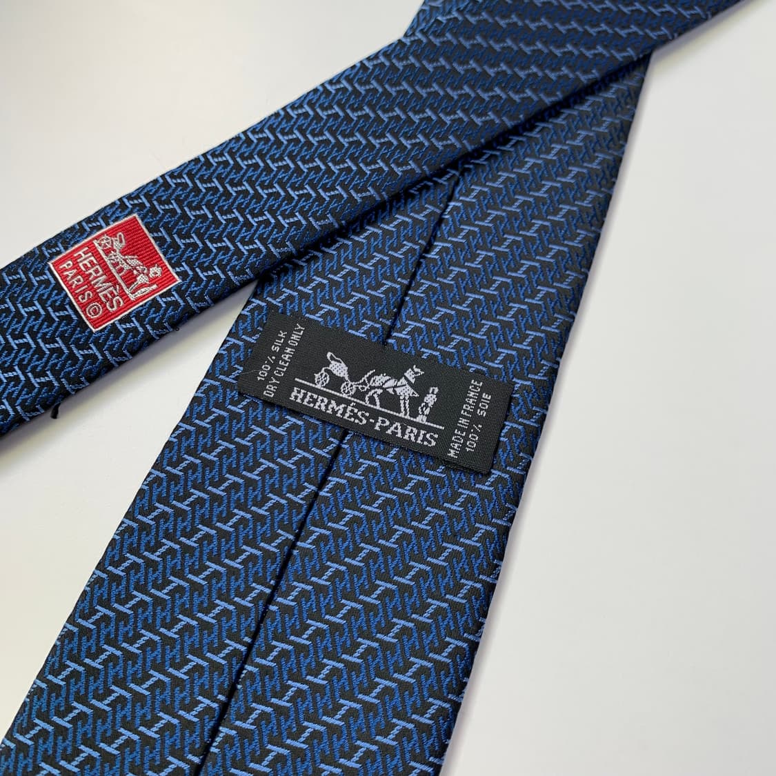 에르메스(HERMES) 모노그램 프랑스 100실크 명품넥타이 A+등급 상품이미지7