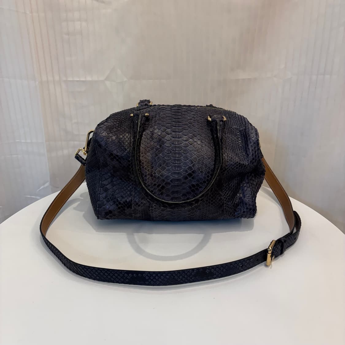 정품 크리스티나에페 리얼 파이톤 뱀피 투웨이백    상품이미지1